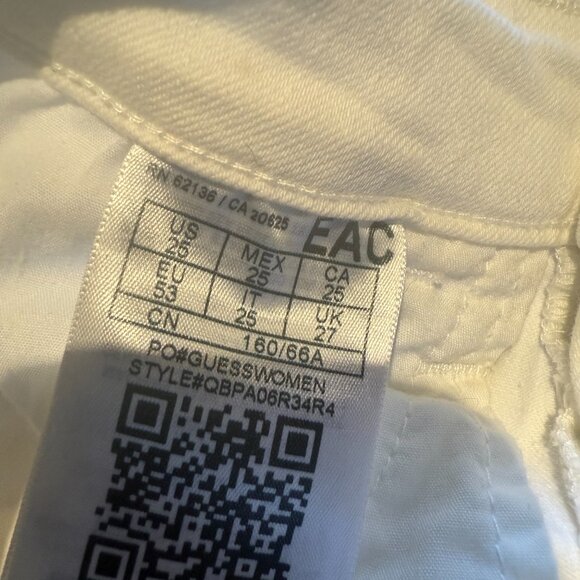 GUESS Jeans, White, Skinny Ankle Size 25 - Picture 5 of 5